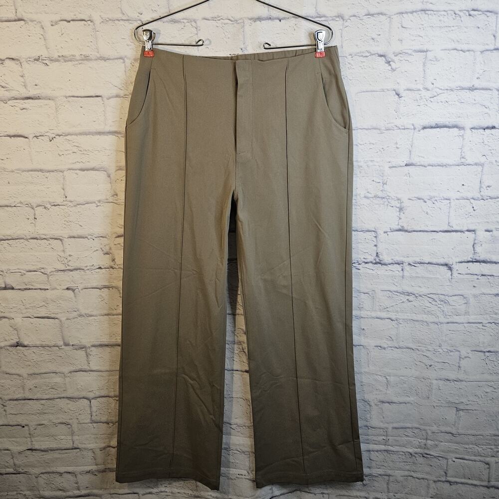 Vuori Meta Wide Leg Pants Womens Large Taupe 28" Inseam VW4035-S